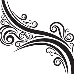 Victorian Frame &ndash;Curved edge with thick symmetrical swirls, symbolizing 19th-century elegance 