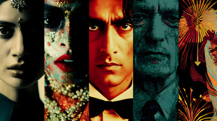 Vivid world cinema collage highlighting cultural diversity and artistic expression in global film
