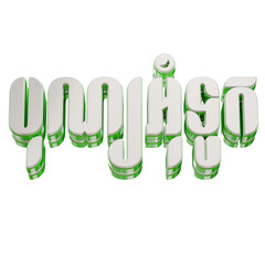 3d man with green text