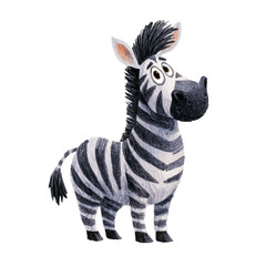Naklejka premium Zebra, watercolor clipart vector, isolated on a white background.