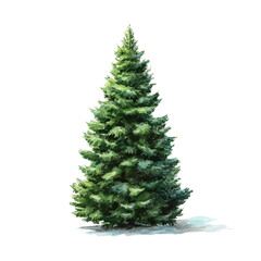 watercolor of Christmas Tree, vector, isolated on a white background.