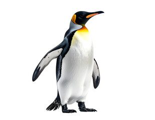 Fototapeta premium Majestic King Penguin: A solitary king penguin stands tall, exhibiting its striking plumage and regal posture, embodying the beauty of Antarctic wildlife.