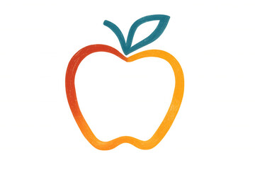 Fototapeta premium Colorful gradient apple outline drawing illustrating health, nutrition, education, and fresh organic food concept