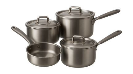 Lightweight titanium cookware set for versatile cooking in compact spaces.