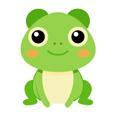 Fototapeta premium Baby frog cartoon object on a white background vector illustration