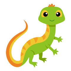 Fototapeta premium Lizard cartoon object on a white background vector illustration