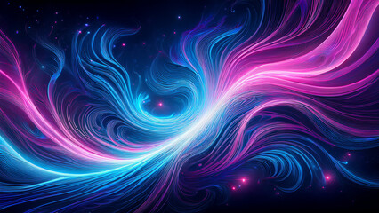 Obraz premium Abstract Glowing Neon Swirls Background Futuristic Motion and Energy
