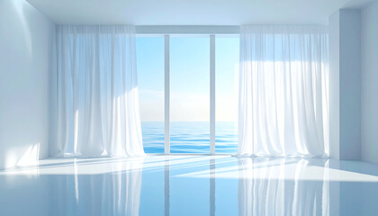 海を望む透明感のある白い空間｜Minimal White Space with Ocean View