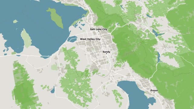 Salt Lake City, Sandy, Provo: Major cities in Utah, with surrounding areas, geographical view, detailed map of Salt Lake County in Utah