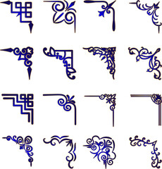 set of frame corner shape