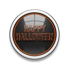 Happy halloween button isolated on white background