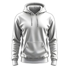 Plain White Hoodie Sweatshirt Front View isolated on white background