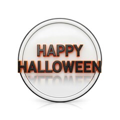 Happy halloween text in a circle isolated on white background