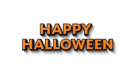 Happy halloween text isolated on white background