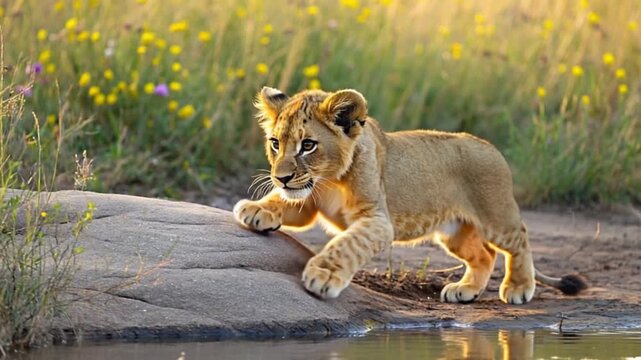 lion cub panthera leo