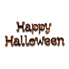 Happy halloween text isolated on white background