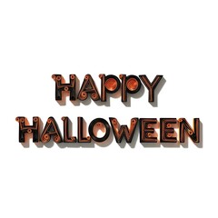 Happy halloween text isolated on white background