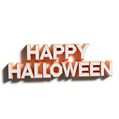 Happy halloween text isolated on white background