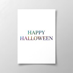 Happy halloween text with colorful gradient, isolated on white background