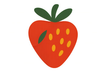 Strawberry icon illustration representing healthy fruit, sweet food, and fresh berry production with transparent background