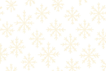 Fototapeta premium White snowflakes seamless pattern transparent background