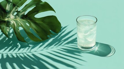 tropical leaf drink wallpaper background