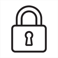 Padlock outline icon vector