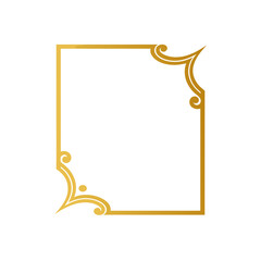 Embossed golden decorative corner frame vector illustration scalable eps icon design element vector