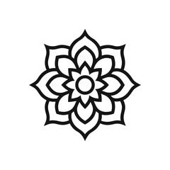 Mandala geometric flower outline vector illustration scalable graphic design vector