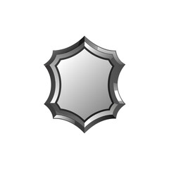 Metallic shield emblem vector graphic with subtle shine effect scalable illustration vector
