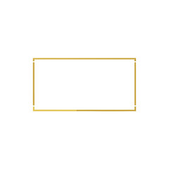 Minimalist gold rectangle border vector graphic for elegant design applications vector
