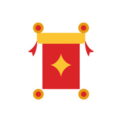 Red and gold festival scroll vector illustration festive decorative element vector