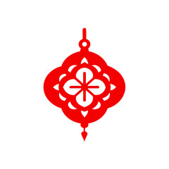 Red traditional chinese paper cut ornament festive decoration vector graphic vector