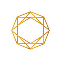 Polygonal gold frame vector illustration scalable geometric design element vector