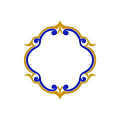 Elegant royal blue and gold ornamental border vector graphic scalable illustration vector