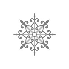 Elegant silver filigree snowflake ornament scalable vector graphic illustration vector