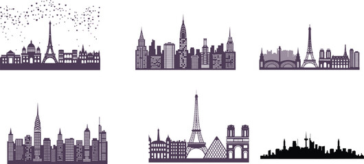 Fototapeta premium City Skyline,Skyscraper for Urban Real Estate Building Logo Design Vector