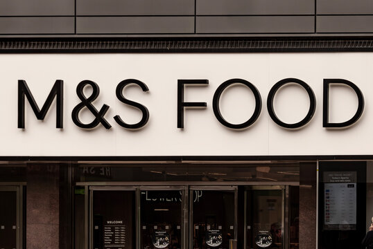 M&S Food store london, UK, logo M&S Food
