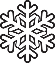 Obraz premium Bold Black Snowflake Icon on White Background