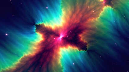 A Celestial Explosion of Colorful Interstellar Gas Clouds.