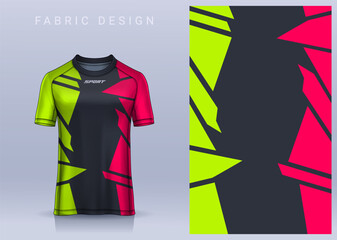 Fabric textile design for Sport t-shirt, Soccer jersey mockup for football club. uniform front view.	