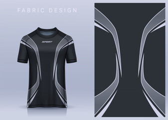 Fabric textile design for Sport t-shirt, Soccer jersey mockup for football club. uniform front view.	