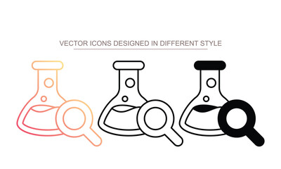 Chemistry icon set multiple style collection