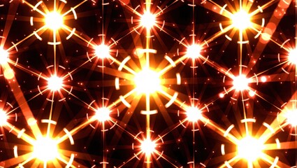 Fototapeta premium Abstract Geometric Starburst Pattern of Golden Light.