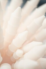 Abstract Macro Photography of White Plastic Spikes: AI Generated Background Image, No People.