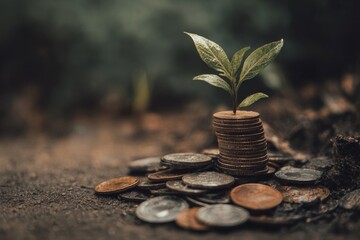 plant and coins