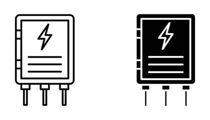 electric panel box icon set. Electric distribution icon set. vector illustration on white background