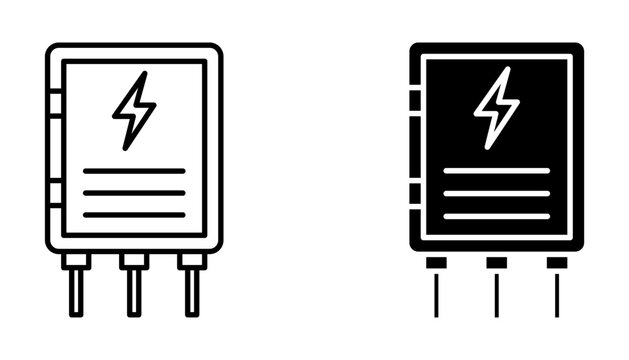 electric panel box icon set. Electric distribution icon set. vector illustration on white background