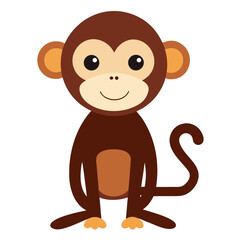 Obraz premium Monkey cartoon object on a white background vector illustration