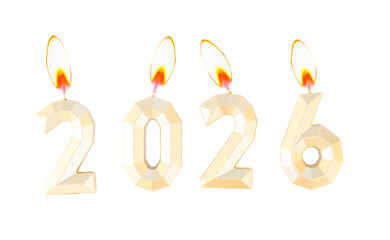 Numbers 2026 isolated on transparent background